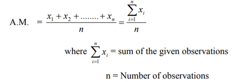 Arithmetic Mean Formula