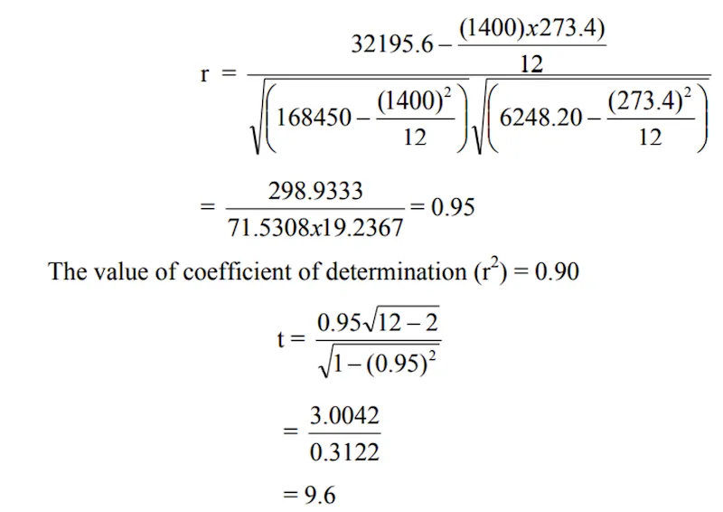 Significance test — t-statistic calculation (part 3)