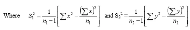 F-test variance ratio