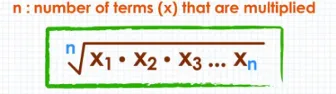 Geometric Mean Formula
