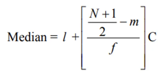 Median Formula for Continuous Frequency Distribution