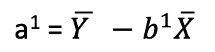 Regression formula — estimating b1 for X on Y