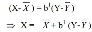 Regression of X on Y — deviation method