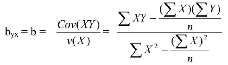 Regression formula — estimating constant b