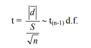 Paired t-test formula