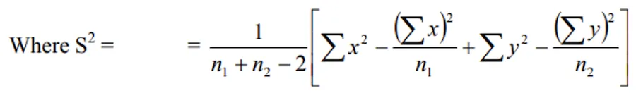 Pooled variance formula