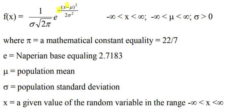 Normal Distribution Formula