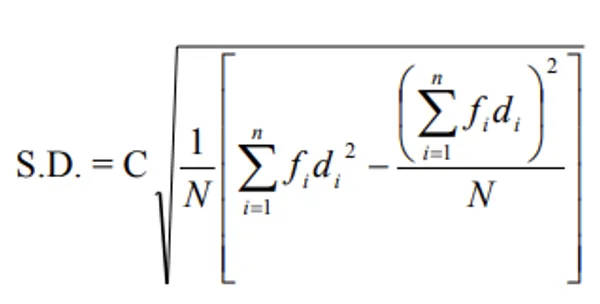 S.D. Grouped Data — Deviation Method Calculation (1)