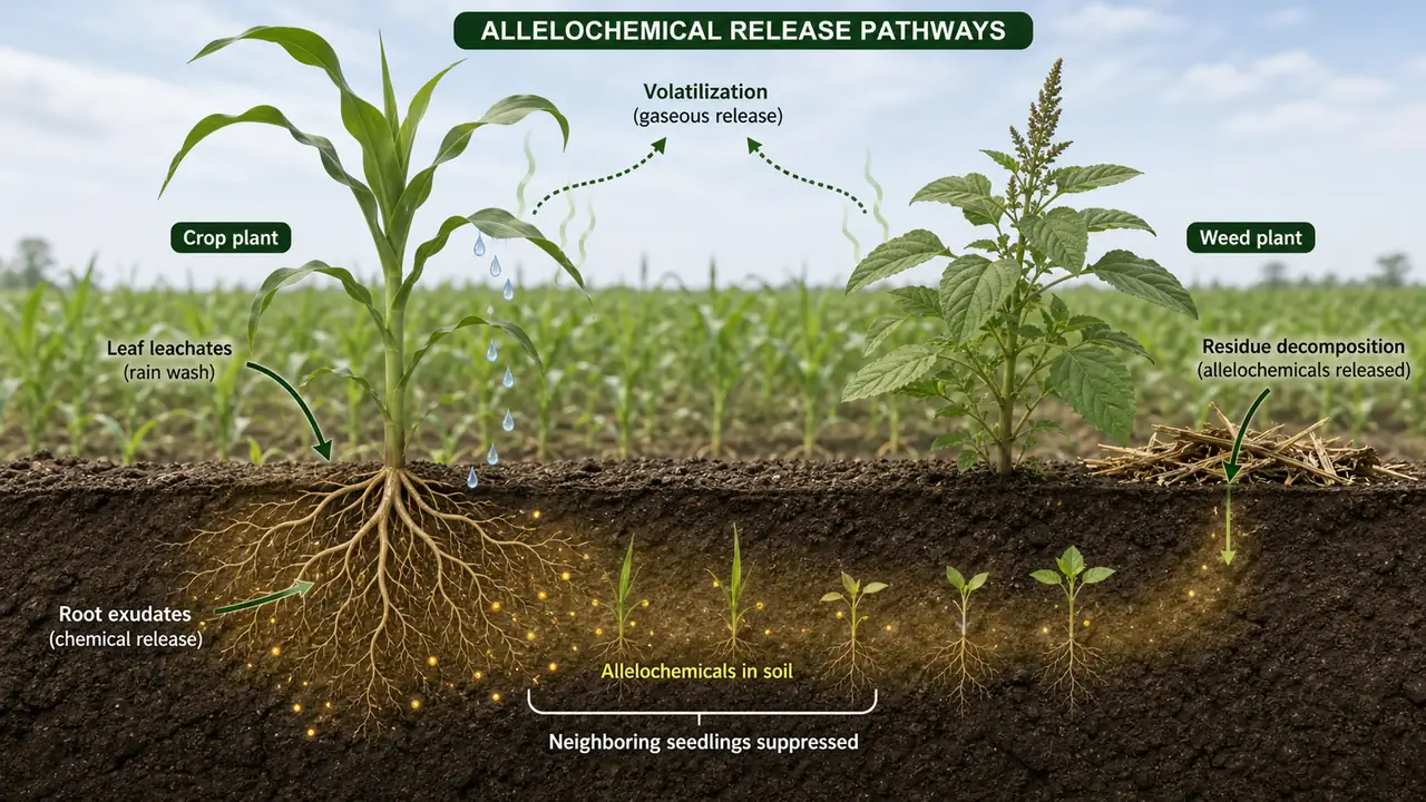 Three herbicide selectivity mechanisms showing metabolism conjugation and protoplasmic resistance in crop plants while nearby weeds are injured