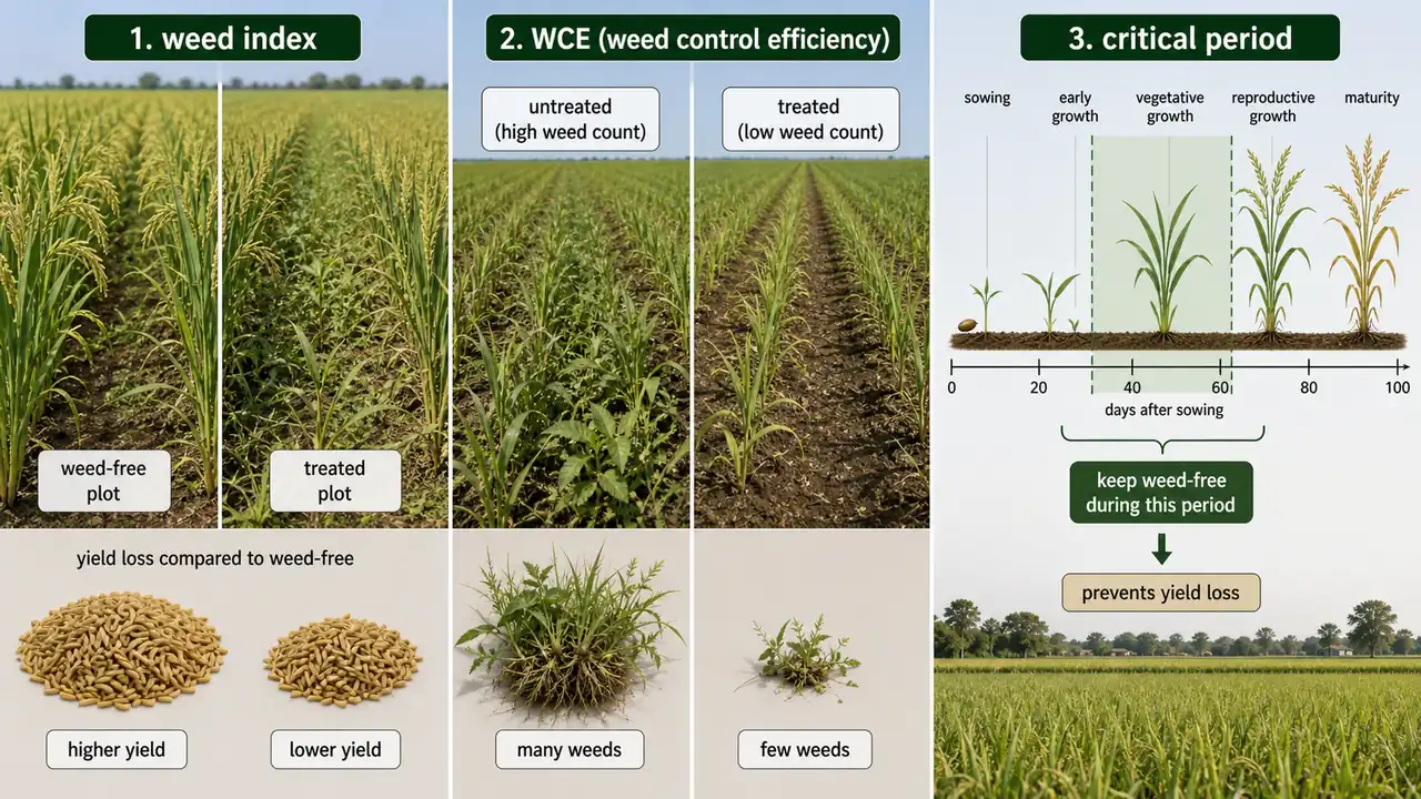 Weed index weed control efficiency and critical period comparison