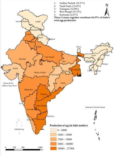 State-wise Egg Production for the year 2024-25