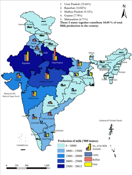 State-wise Milk Production for the year 2024-25