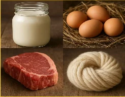 Major Livestock Products overview — Milk, Egg, Meat and Wool production India 2024-25