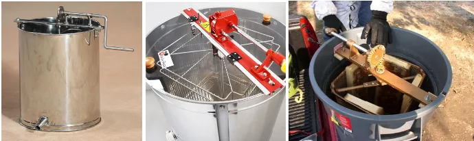 Honey extractor -- a centrifugal device for extracting honey from frames without damaging comb