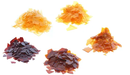 Shellac flakes in commercial lac processing as the final purified trade form