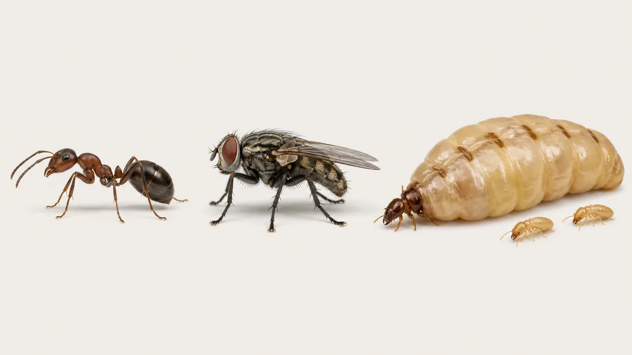 Comparison of major insect abdomen modifications including propodeum, petiole, telescoping, and physogastry