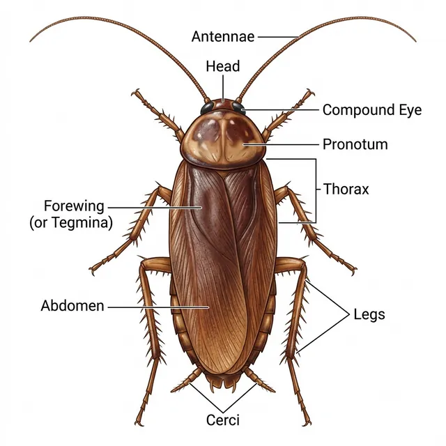 Cockroach External Dorsal View