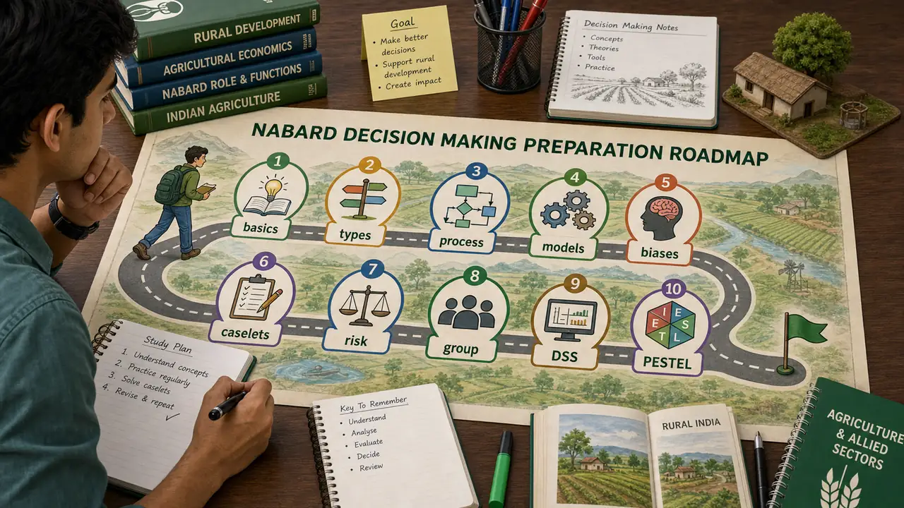 Roadmap of NABARD decision making topics from basics to PESTEL analysis