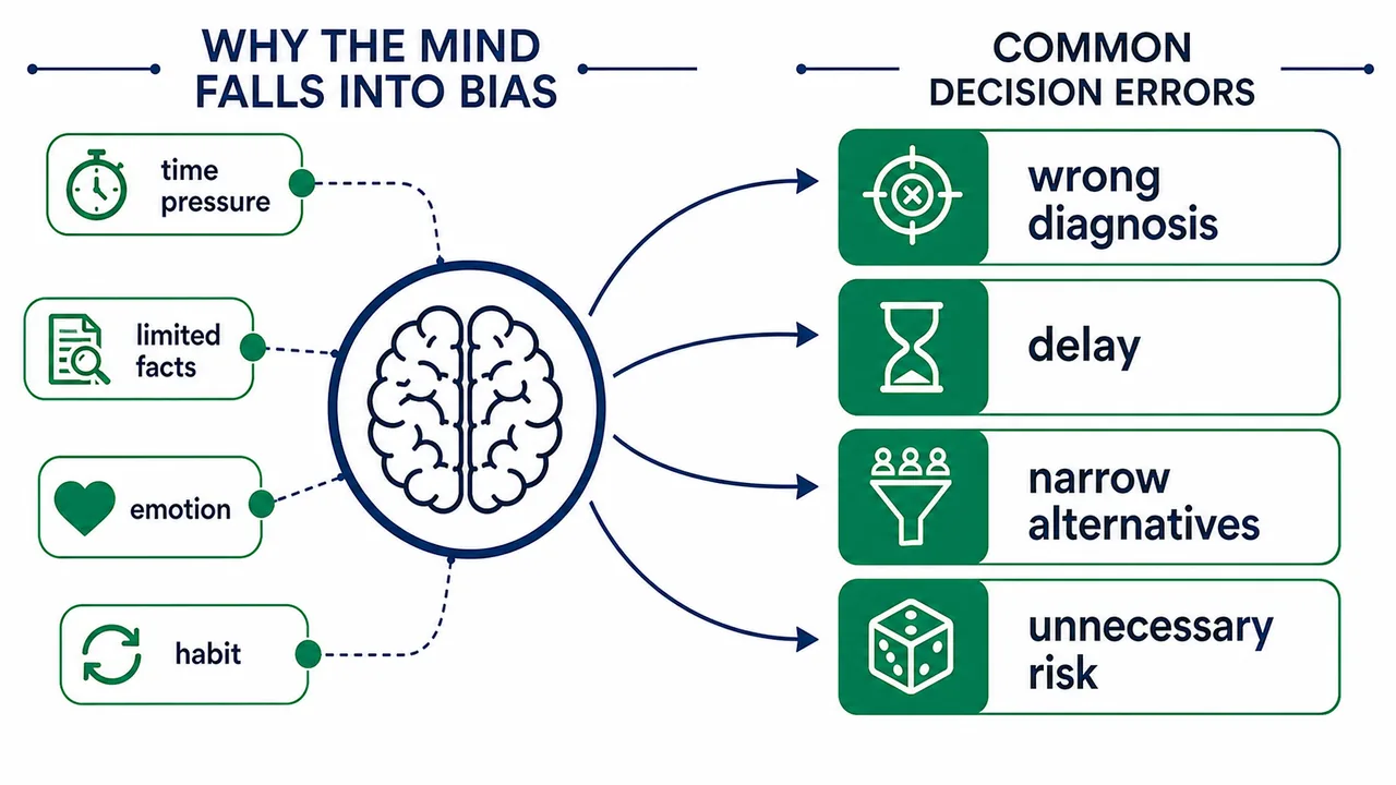 Bias triggers such as time pressure limited facts emotion and habit leading toward decision errors