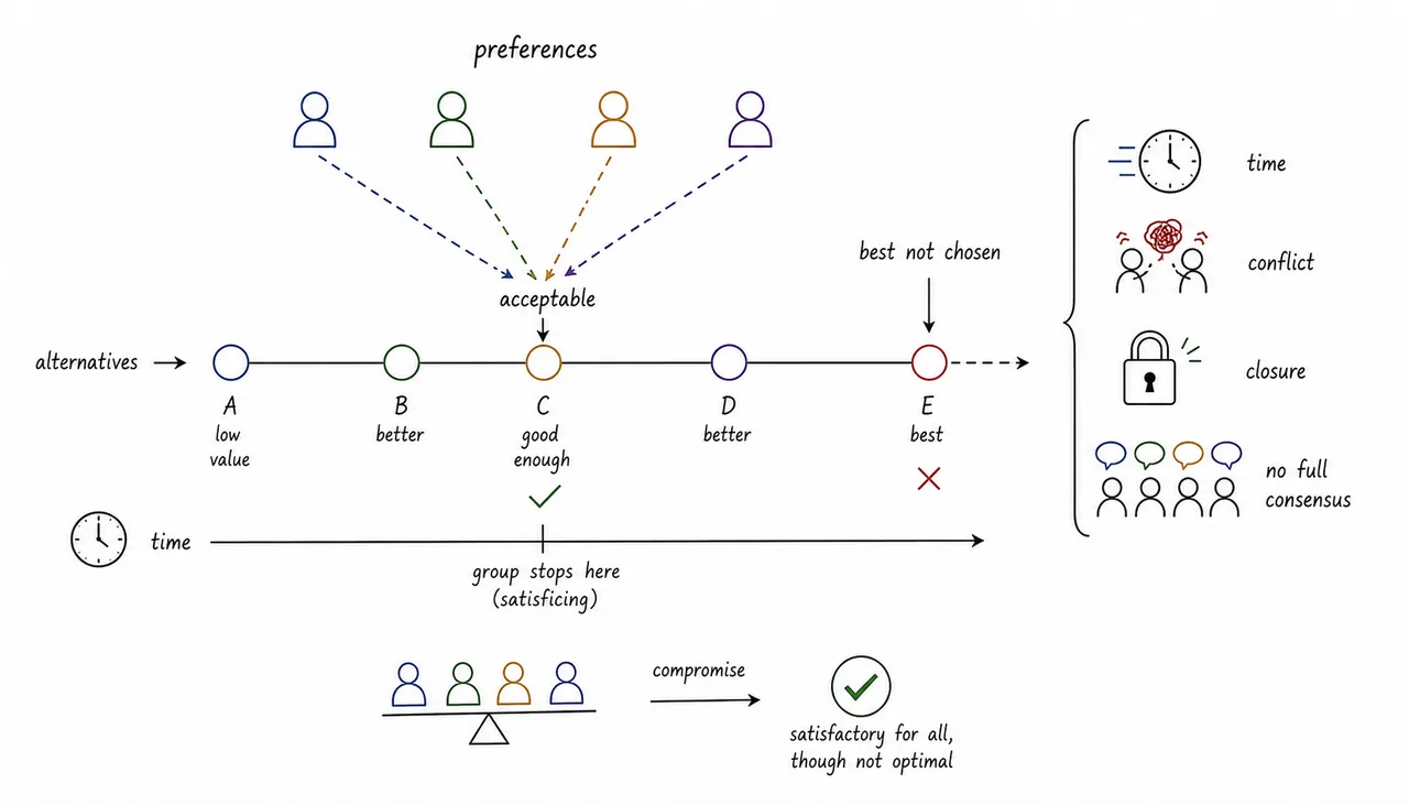 Group satisficing and compromise visual