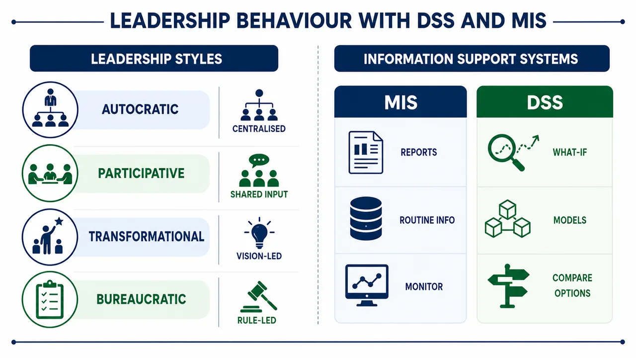 Leadership styles affecting decision behaviour in management lessons