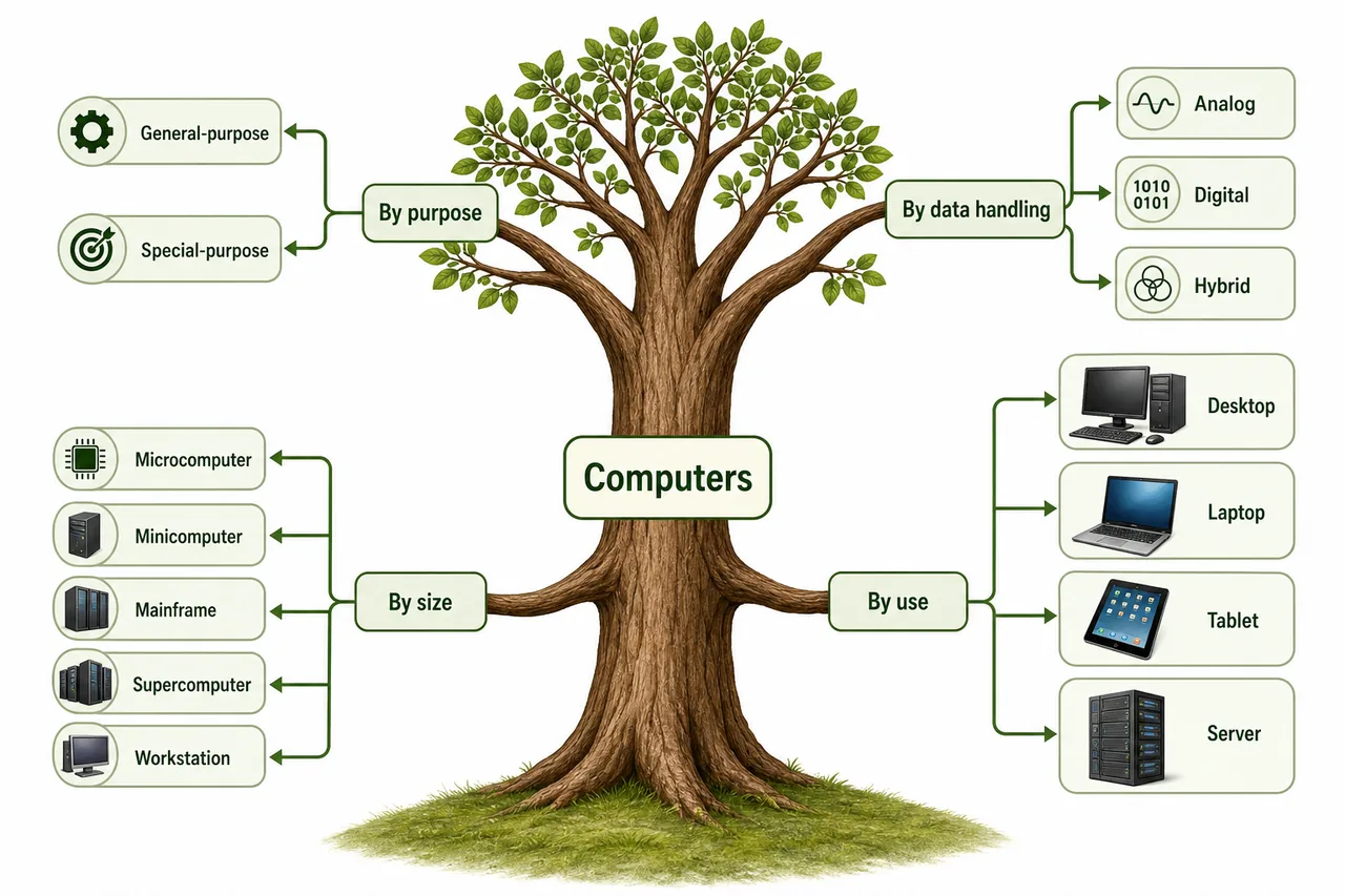 Classification of computers by purpose data handling size and everyday use for UPSSSC AGTA computer lesson