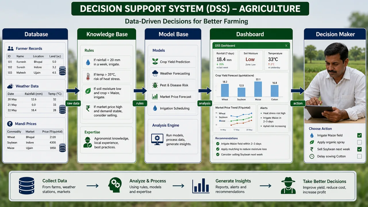 Decision support system workflow database knowledge base model base dashboard and decision maker for UPSSSC AGTA DBMS lesson