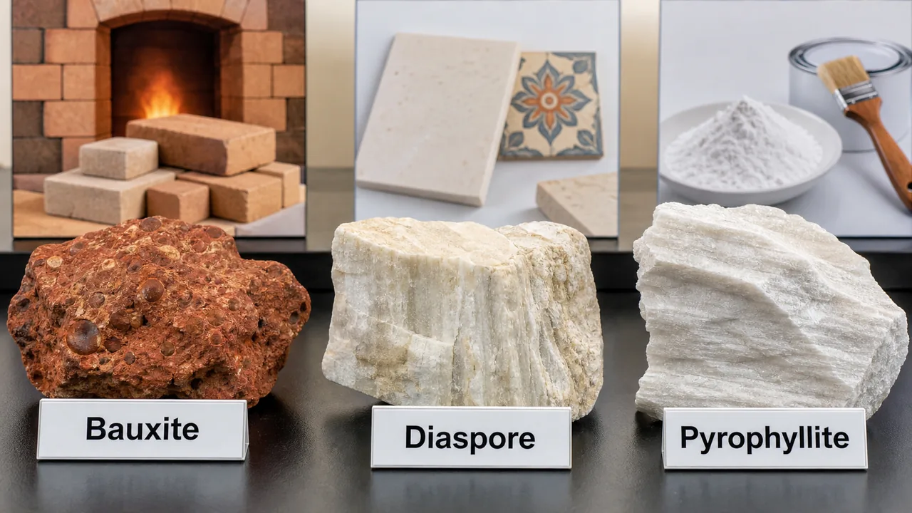 Bauxite diaspore and pyrophyllite specimens for UP rare mineral study