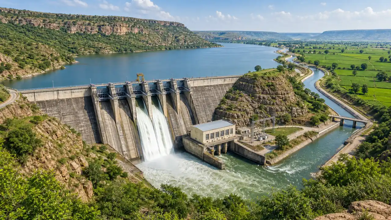 UP dam reservoir hydropower and irrigation release in southern Uttar Pradesh