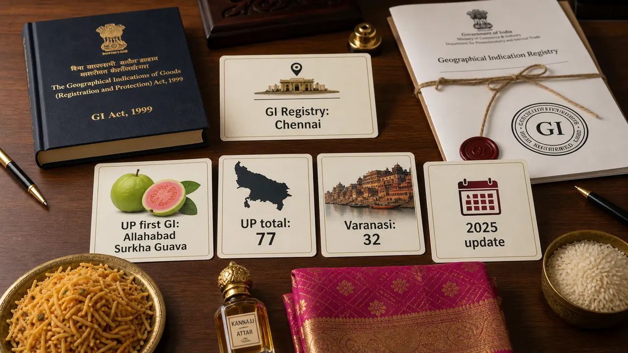 GI Tags key exam facts — law, UP records, 2025 batch