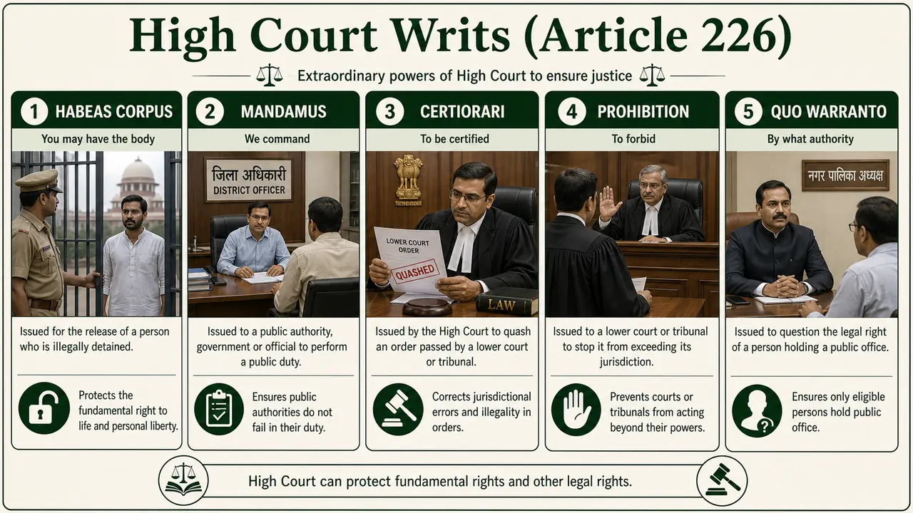 Five writs under Article 226 of the High Court in Uttar Pradesh