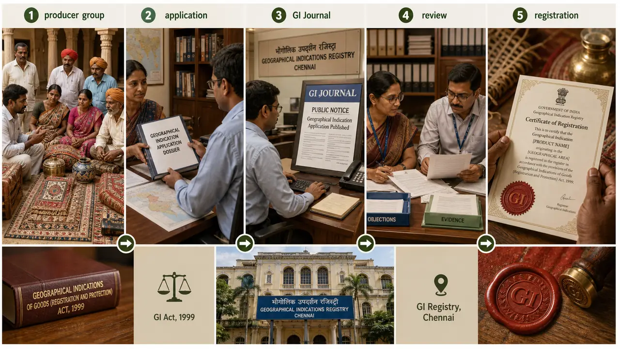 How a GI tag is granted in India from producer group application to registration by the GI Registry in Chennai