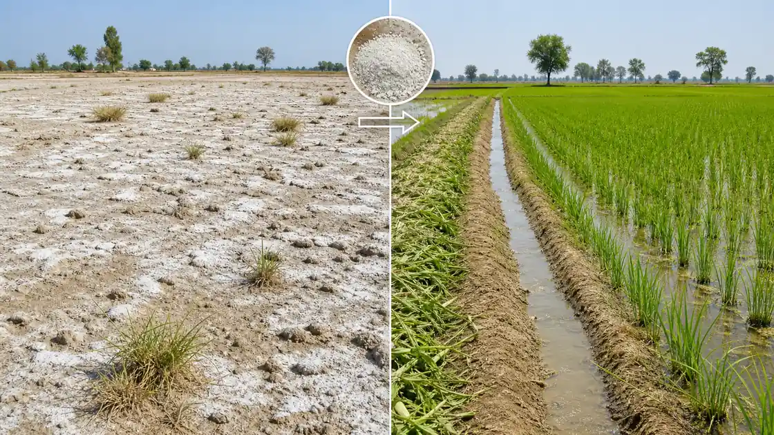 Usar soil reclamation in Uttar Pradesh using gypsum drainage and rice cultivation