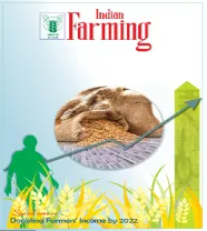 Indian Farming magazine cover representing the spread of agricultural information through extension publications
