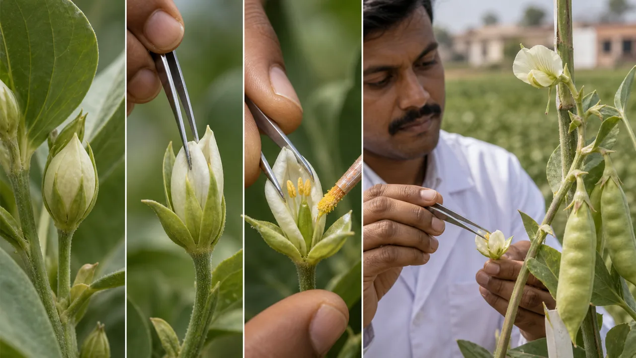 Bud pollination workflow showing pollination before anthesis to bypass self-incompatibility and achieve seed set