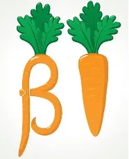 Molecular structure of beta-carotene showing its pure hydrocarbon chain with no oxygen atoms