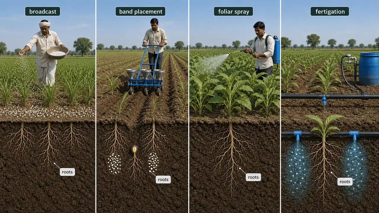 Comparison of basal, split, deep placement, starter, and foliar fertilizer application methods