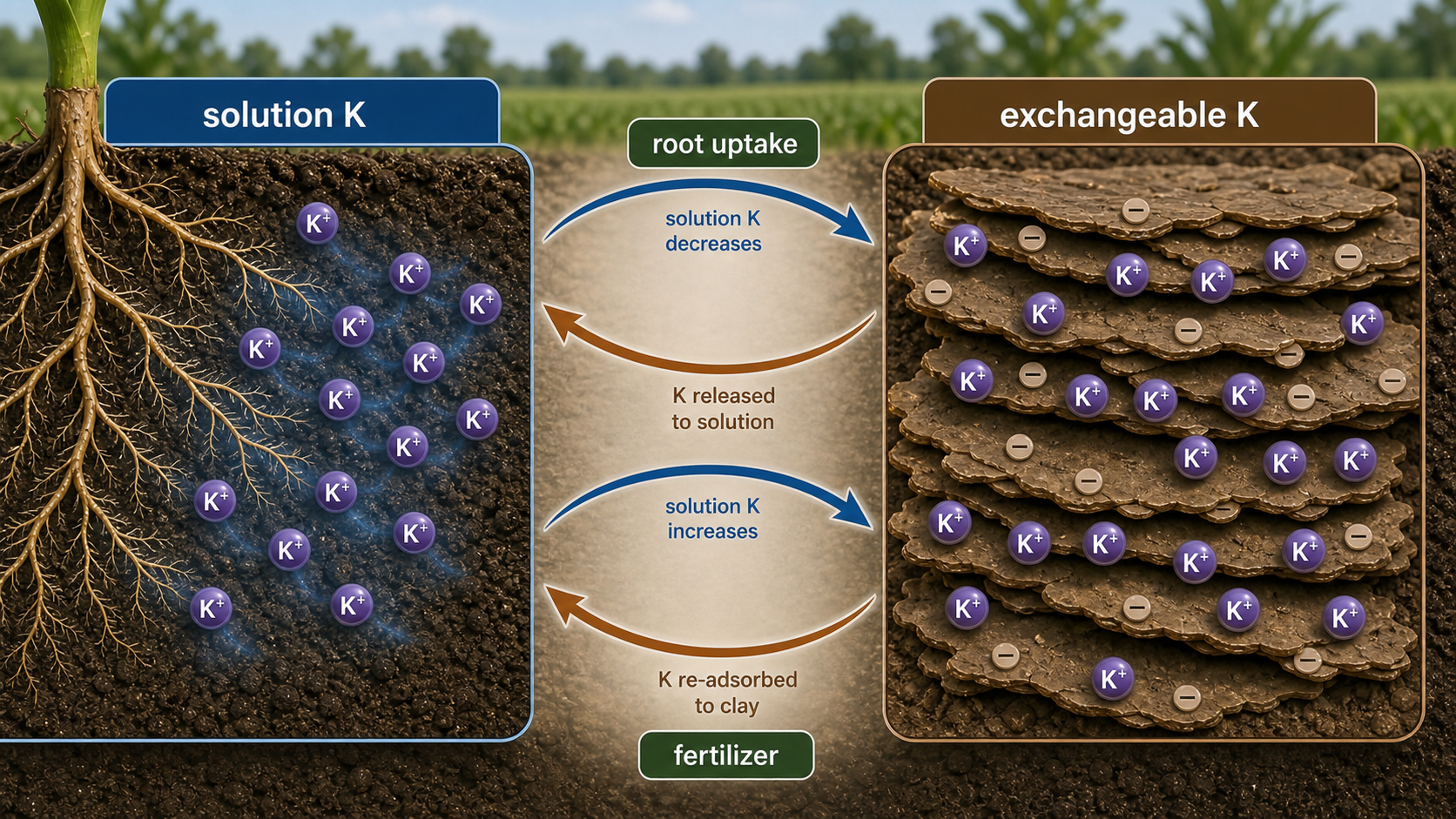 Potassium activity ratio and buffering relationship in soil K availability