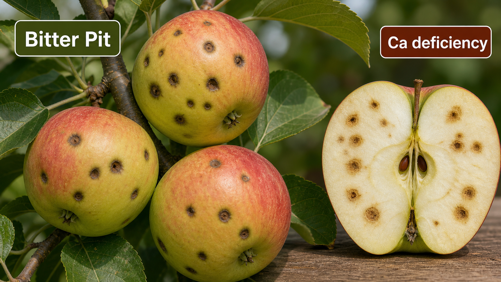 Bitter pit in apple as a calcium deficiency disorder