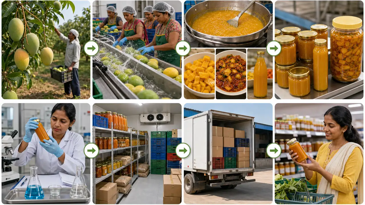 Unit 4 food processing value chain from harvest washing processing packaging quality check storage and sale
