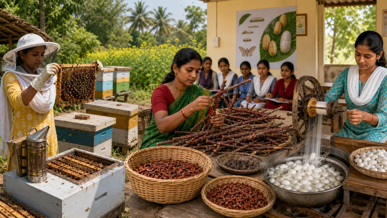 Value chains of honey lac and silk production in subsidiary agriculture enterprises
